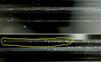 Burrs are present along threads