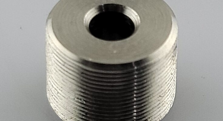 Glue grooves on a cylindrical stainless steel parts