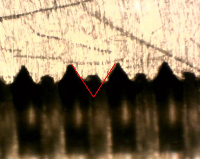Split crest on the thread 