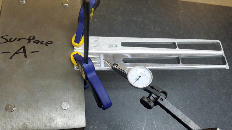 Part sitting on surface A