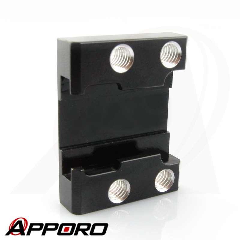 Teflon Impregnated Aluminum Part with black hard anodizing