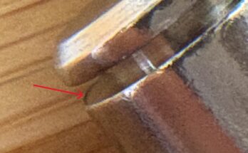 The image above shows the deformation at the edge highlighted by the red arrow.